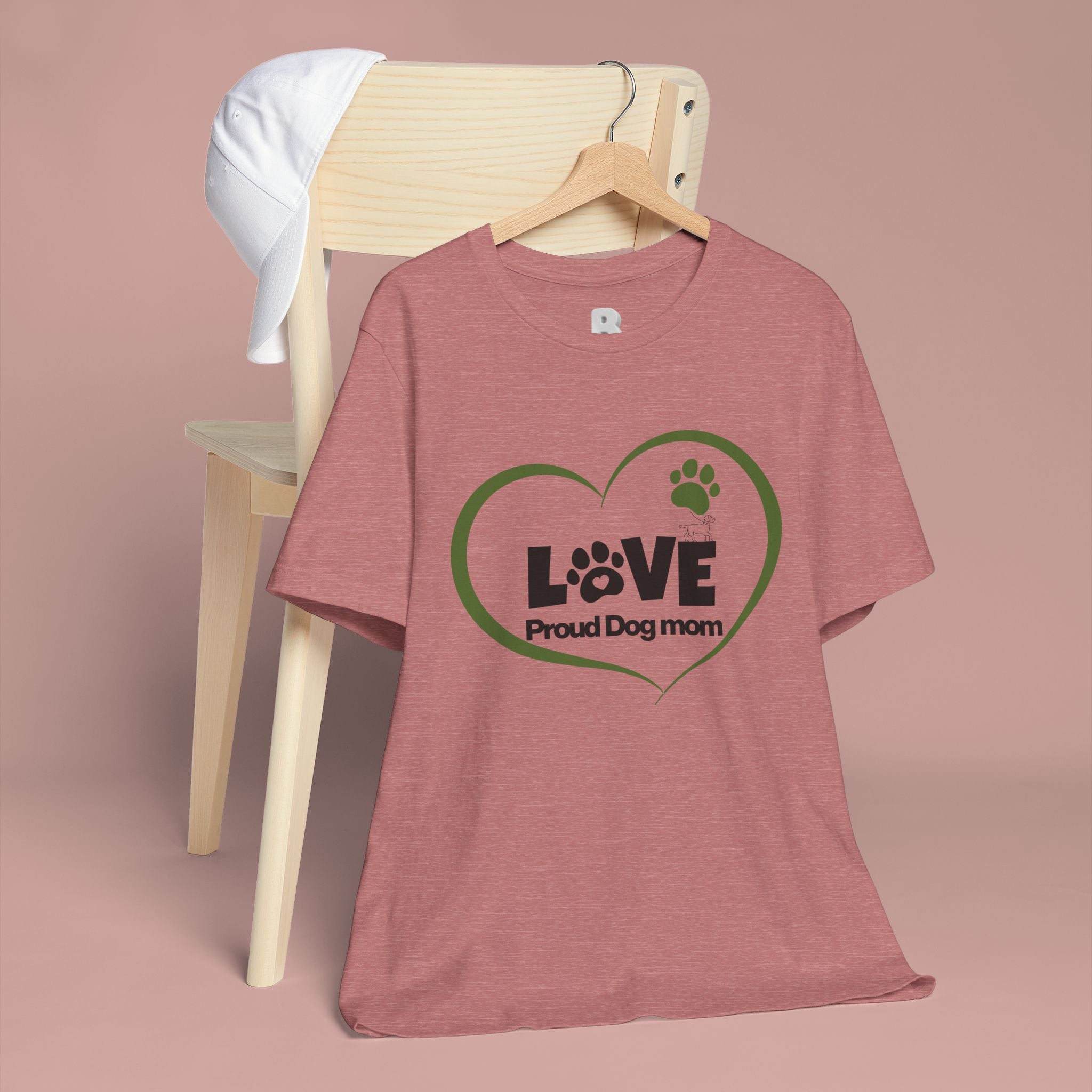 Dog Mom Love T-Shirt — "LOVE Proud Dog Mom" Heart Paw Tee