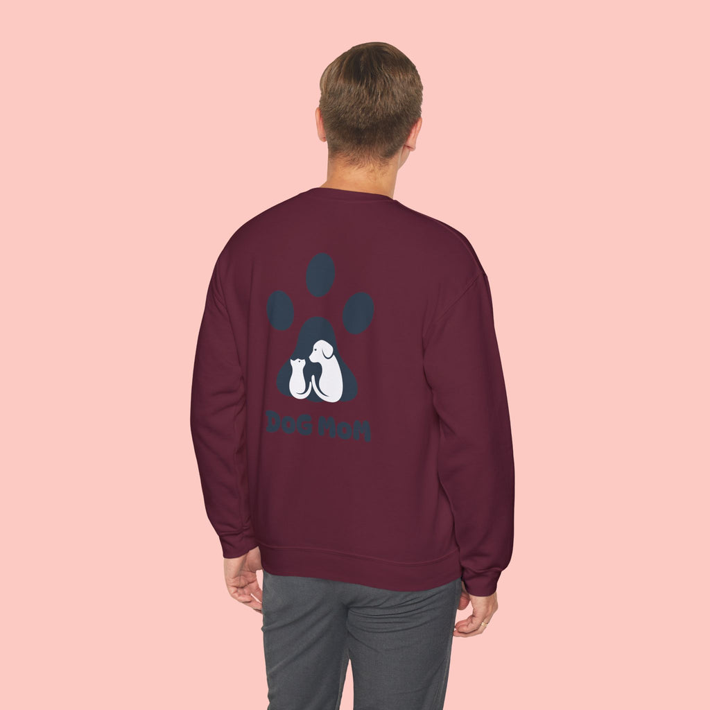 Dog Mom Crewneck Sweatshirt — Paw Print Graphic Cozy Pullover