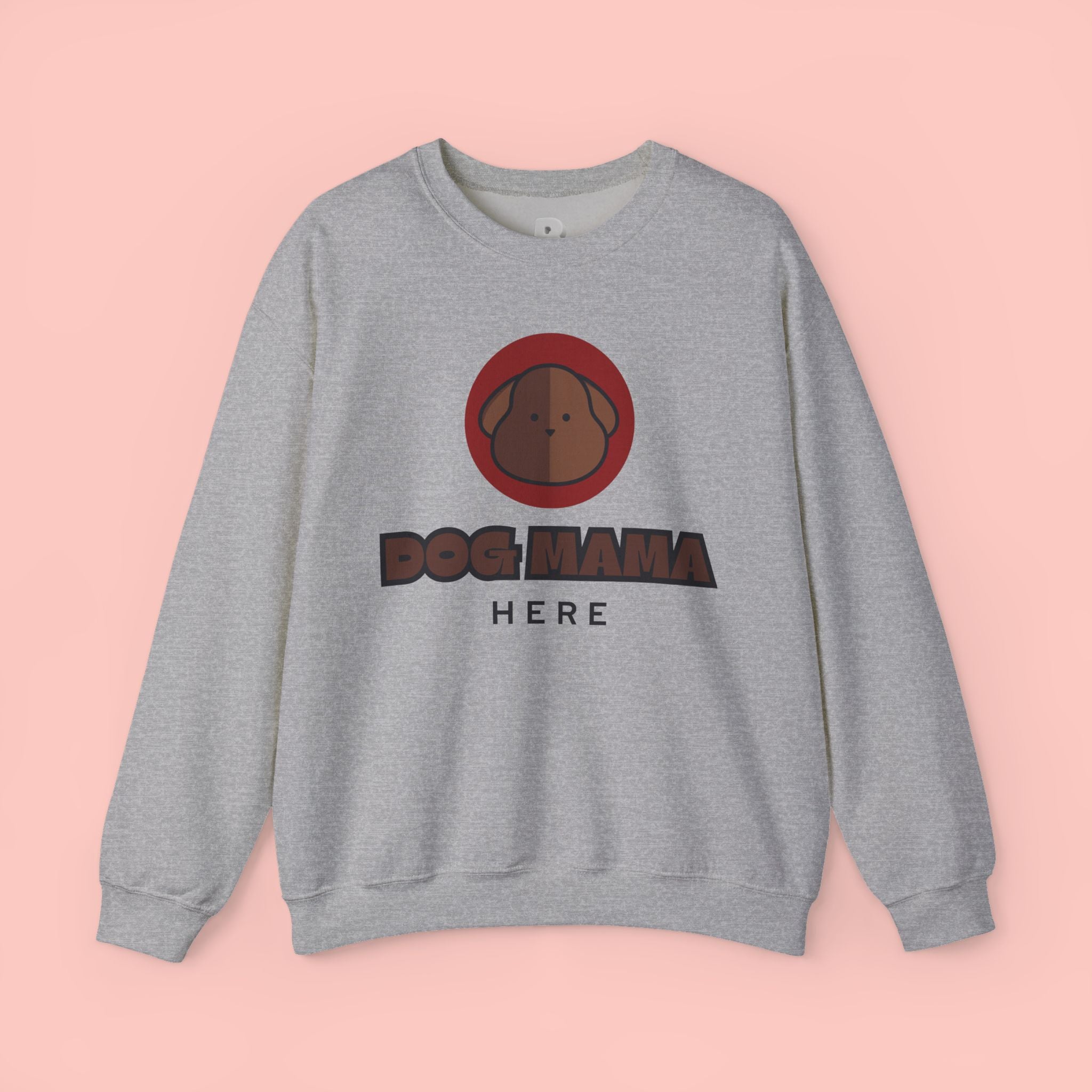 Dog Mama Crewneck Sweatshirt – Cute Brown Pup Graphic ‘Dog Mama’ Design