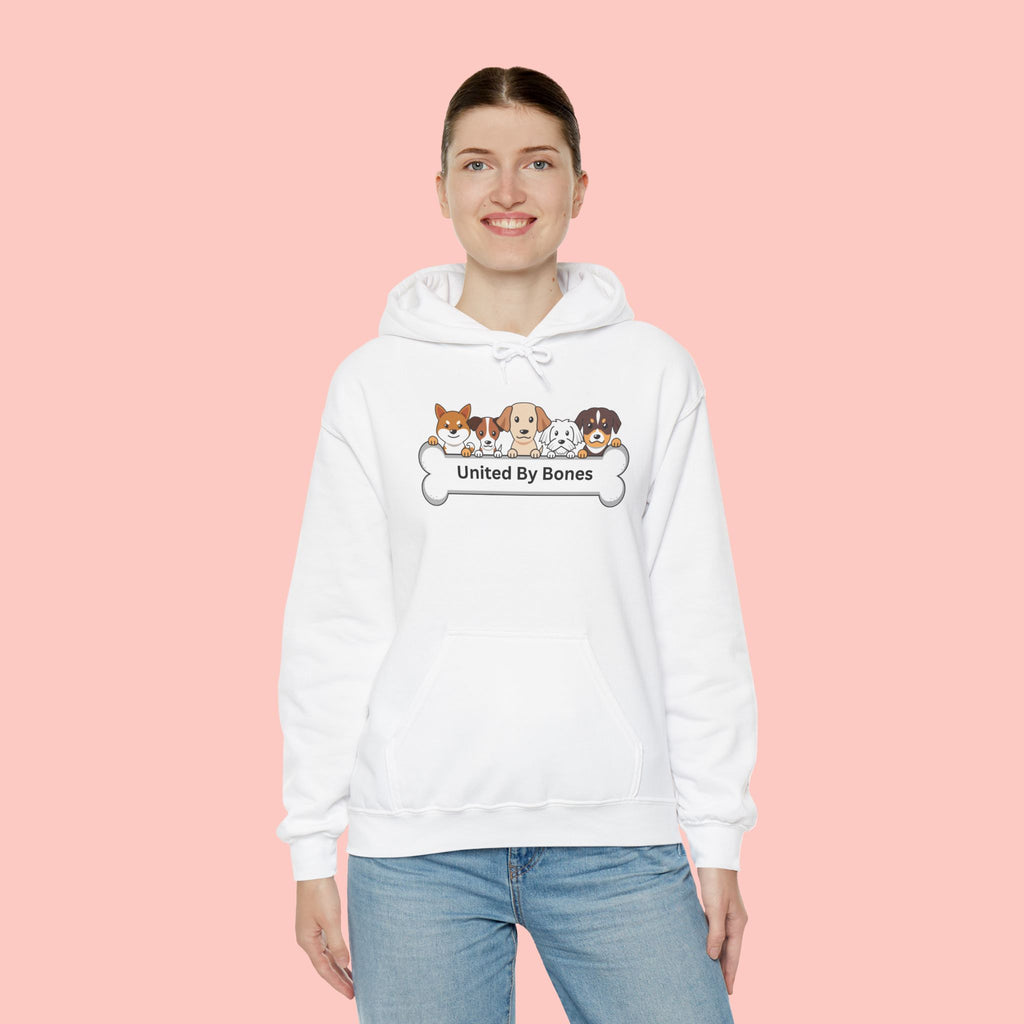 United By Bones Hoodie — Cute Cartoon Dogs Paw Bone Graphic Sweatshirt