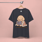 Paw Prints On My Soul T‑Shirt — Cute Reading Puppy Graphic Tee