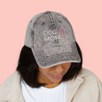 Vintage Embroidered 'DOG MOM' Cap — Washed Red Baseball Hat for Dog Lovers