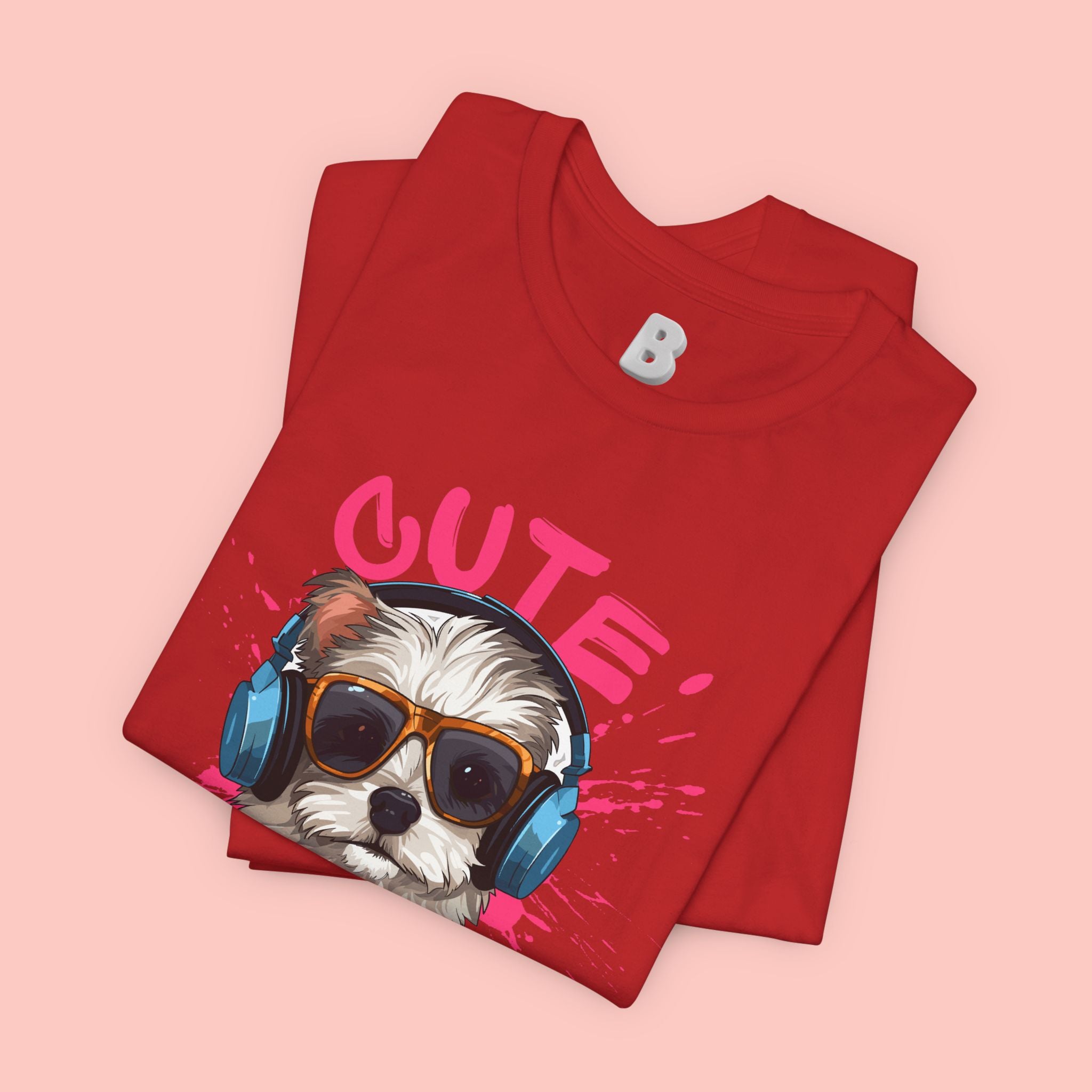 Cute Dog Tee — Headphones Puppy Graphic T-Shirt
