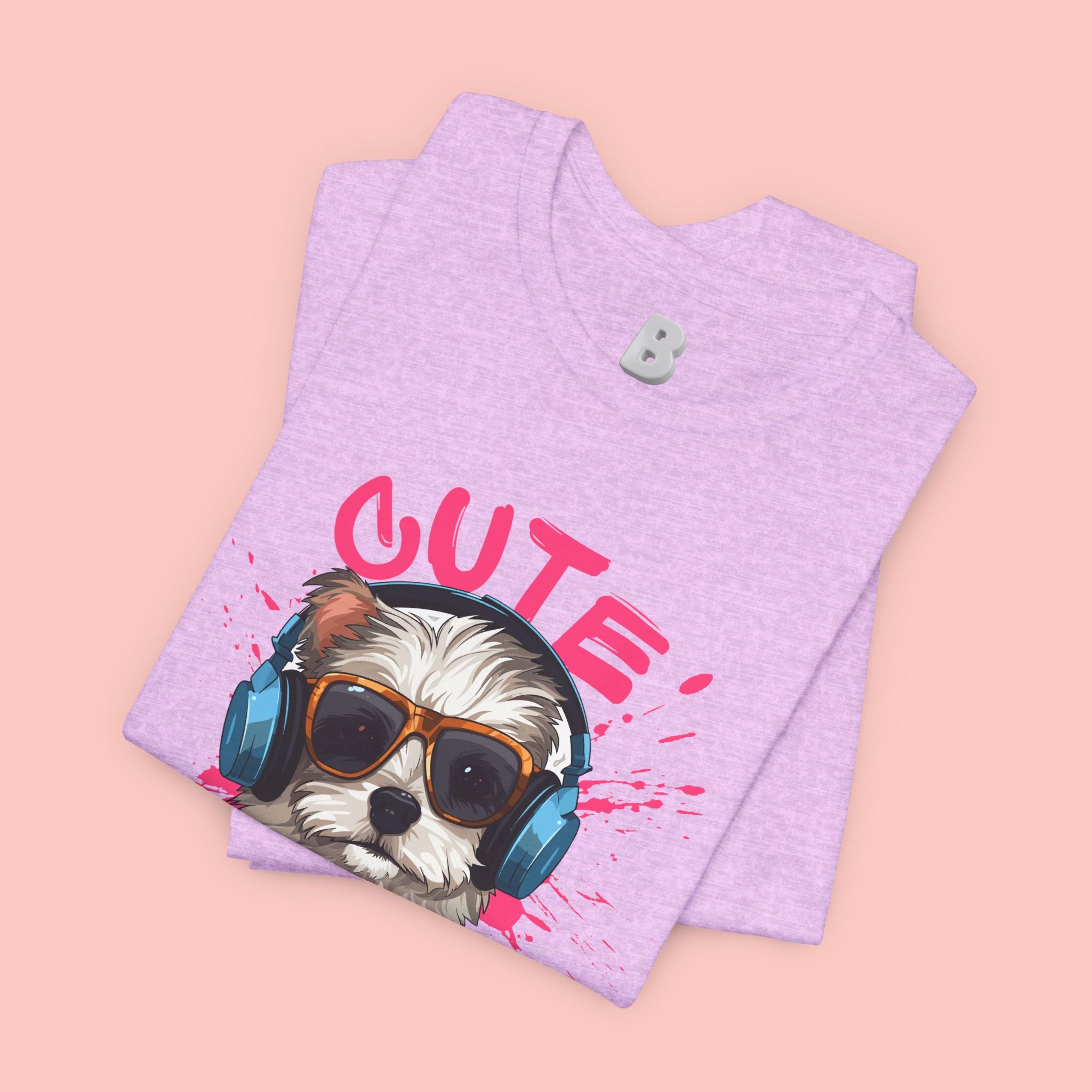Cute Dog Tee — Headphones Puppy Graphic T-Shirt