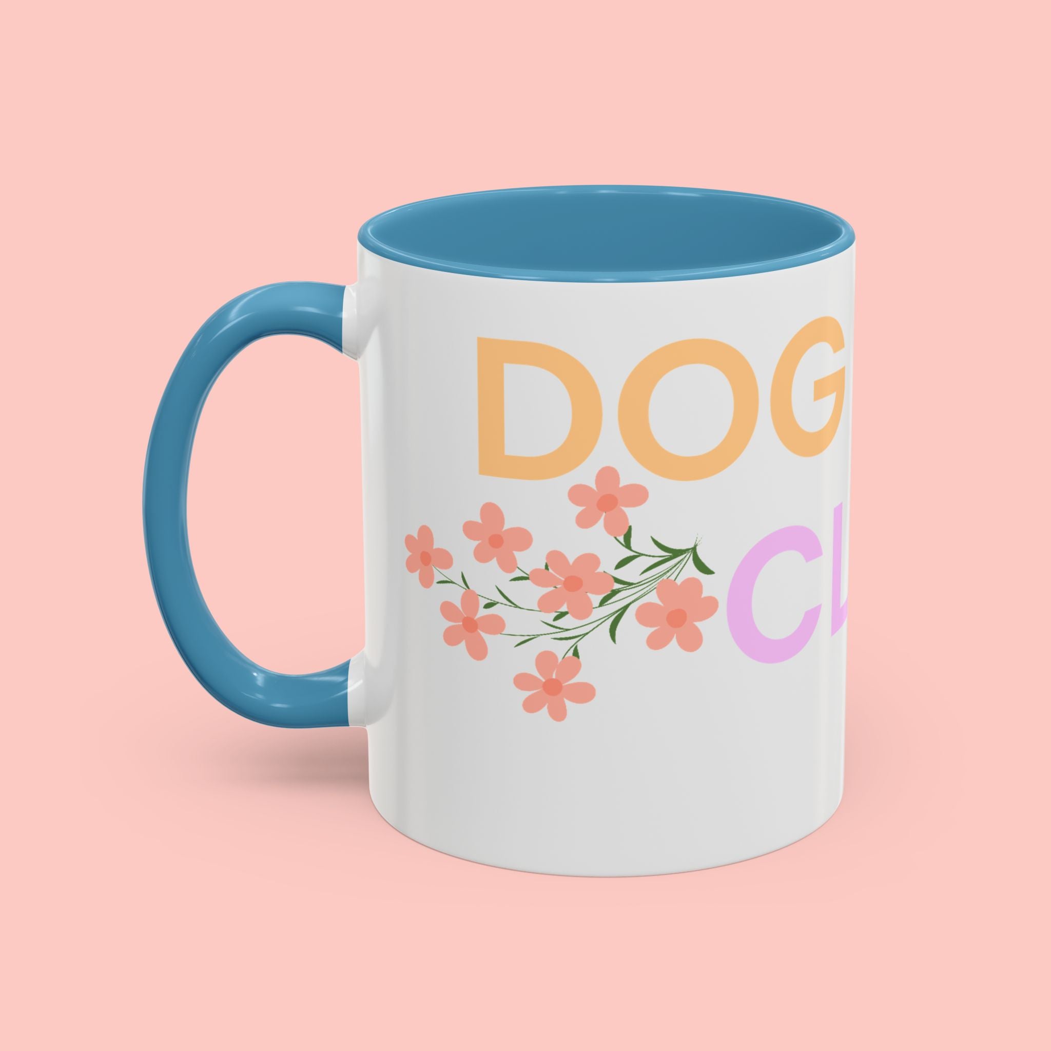 Dog Mom Club Accent Coffee Mug – Colorful Paw Print 11/15oz