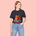 Dog Mom T-Shirt - Cute Woman Hugging Golden Retriever Tee