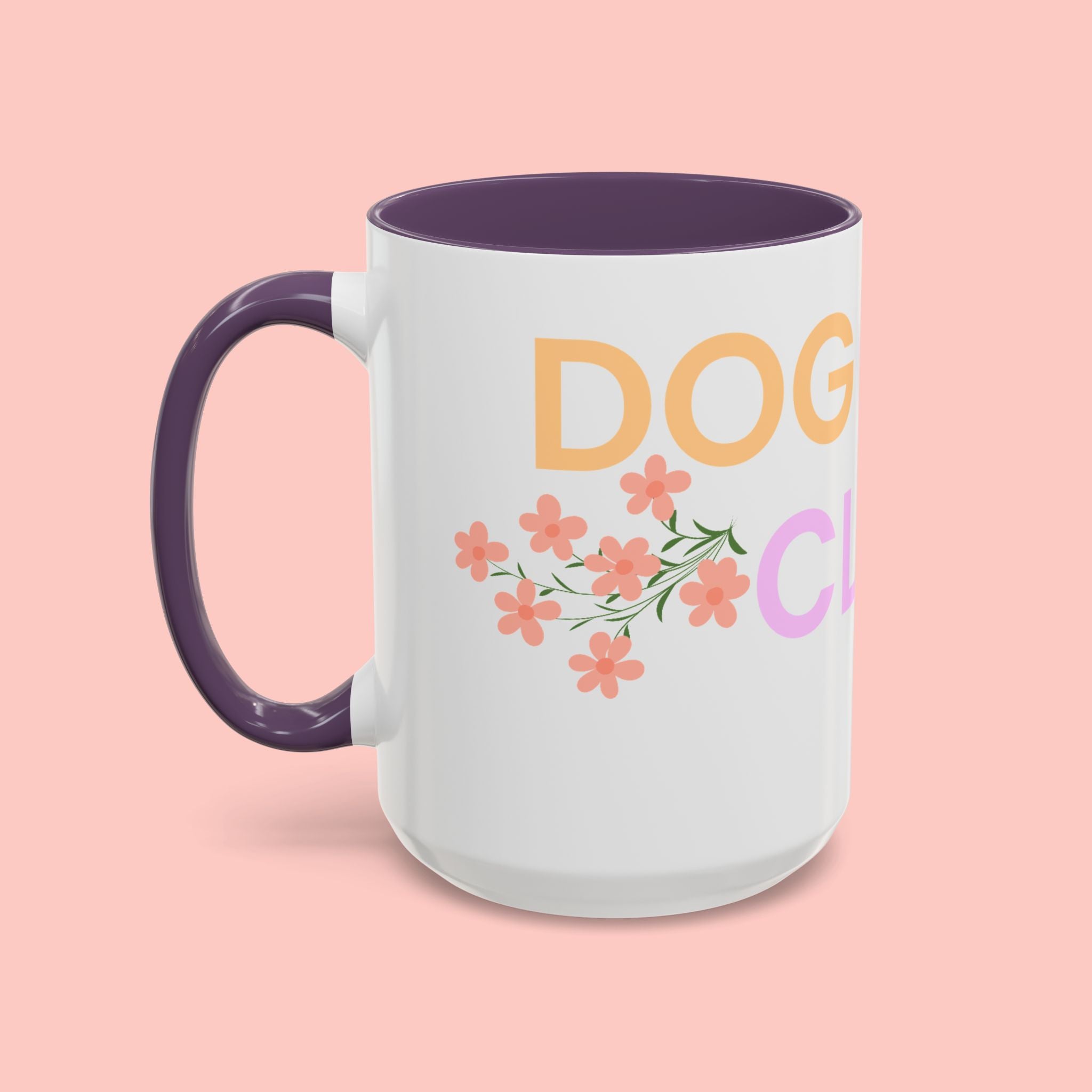 Dog Mom Club Accent Coffee Mug – Colorful Paw Print 11/15oz