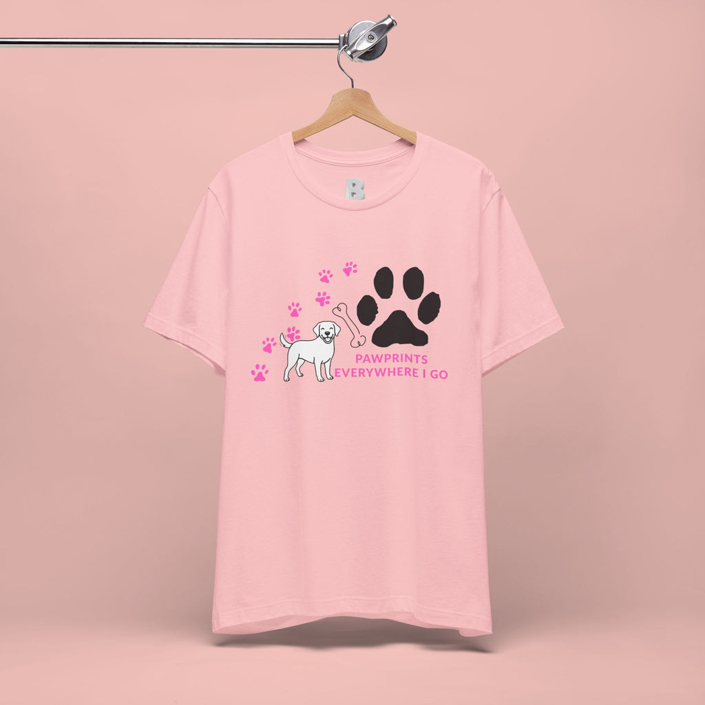 Dog Pawprint T-Shirt — "Pawprints Everywhere I Go" Cute Pet Lover Tee