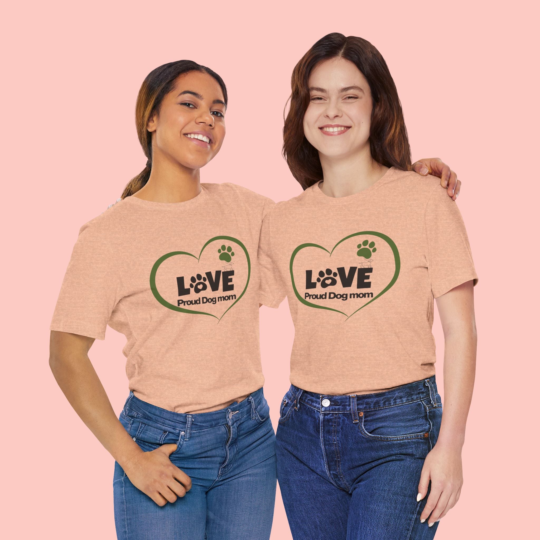 Dog Mom Love T-Shirt — "LOVE Proud Dog Mom" Heart Paw Tee