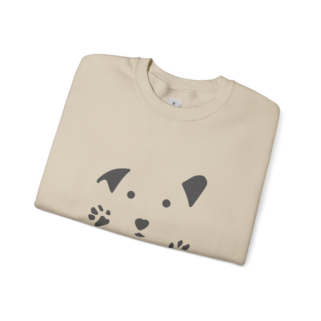 Dog Mama Crewneck Sweatshirt – Cute Paw Print & Puppy Graphic