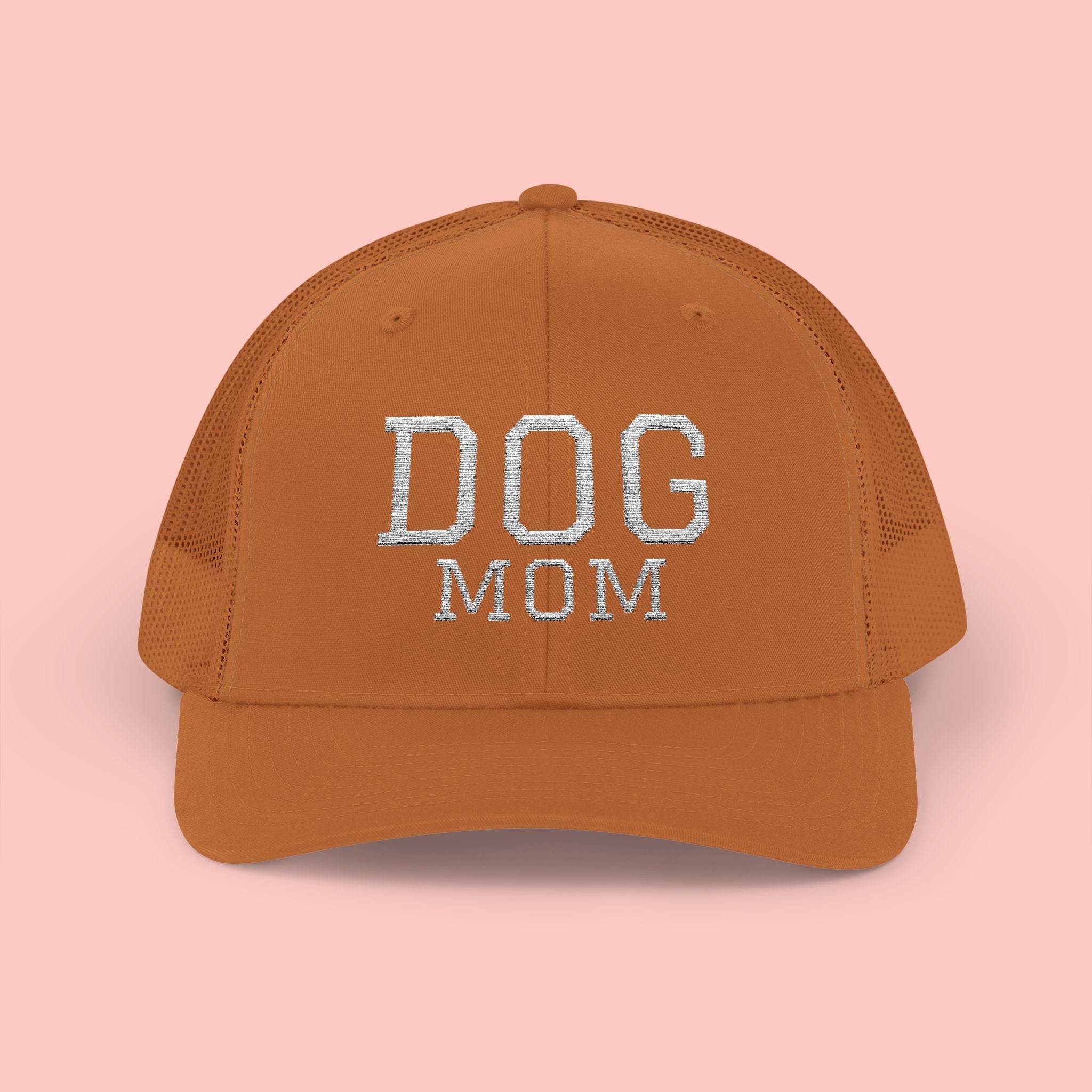 Dog Mom Trucker Cap — Rhinestone Lettering Snapback Hat