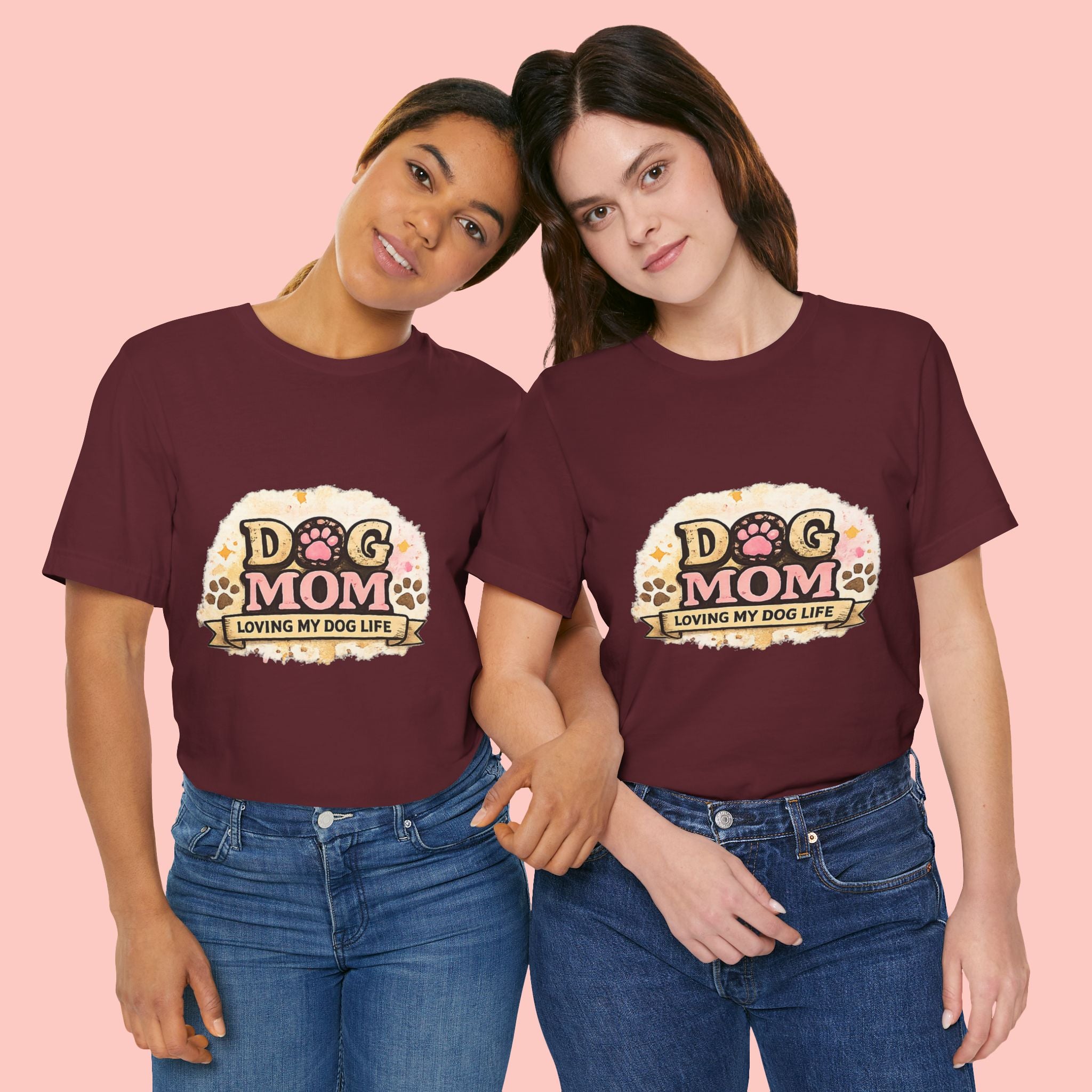 Dog Mom T-Shirt – "Loving My Dog Life" Cute Paw Print Tee for Pet Moms