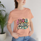 Dog Mom T-Shirt — Colorful Paw Print Graphic Tee for Pet Lovers