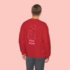 Dog Mom Crewneck Sweatshirt — Pink Minimalist Dog Outline