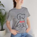 Mom Dog T-Shirt — Minimal Line Art Puppy Tee for Dog Moms, Mother's Day Gift