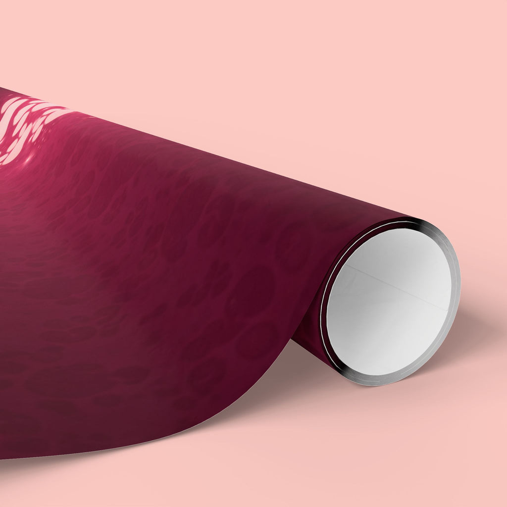 Valentine Heart Lights Wrapping Paper Roll - Romantic Burgundy Gift Wrap
