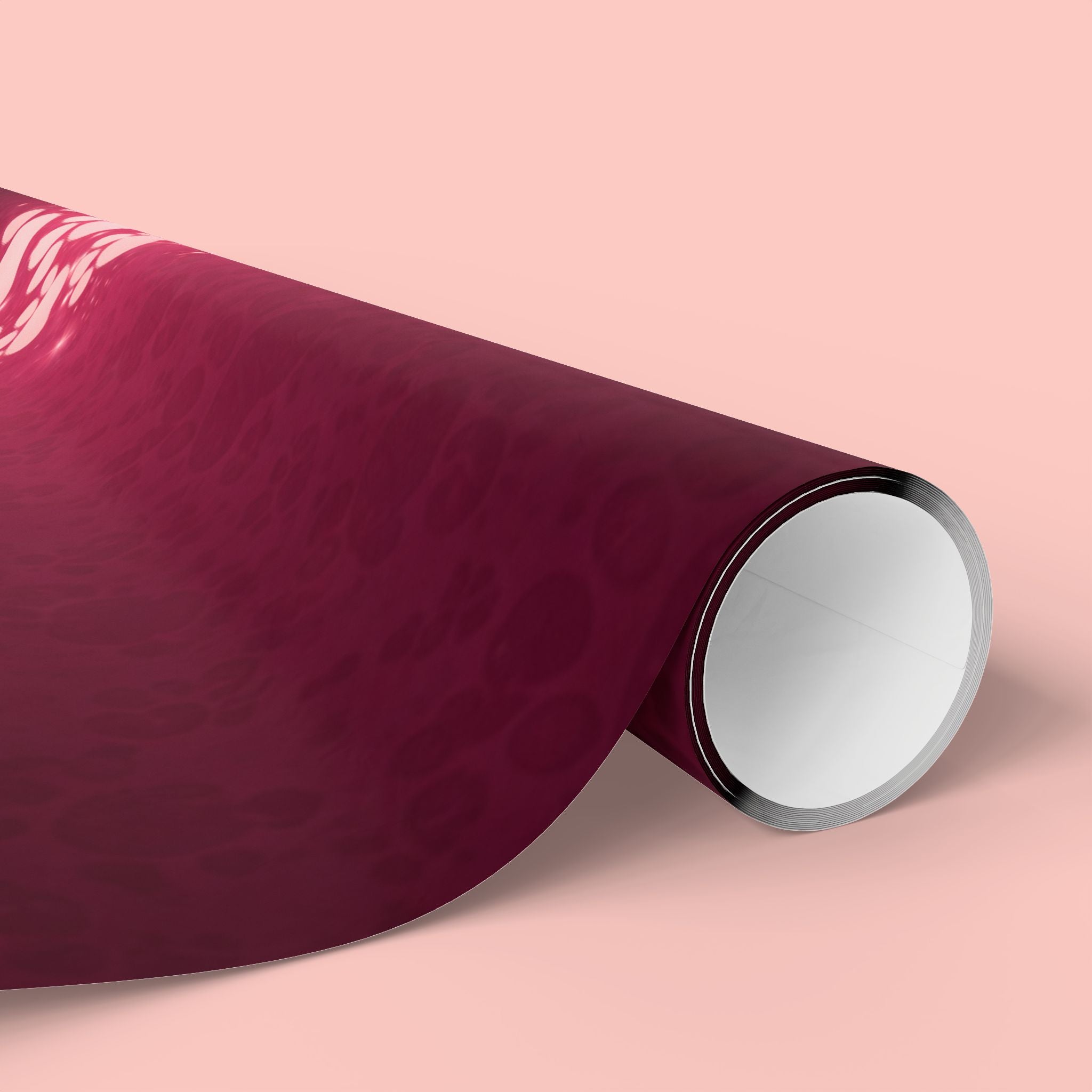 Valentine Heart Lights Wrapping Paper Roll - Romantic Burgundy Gift Wrap