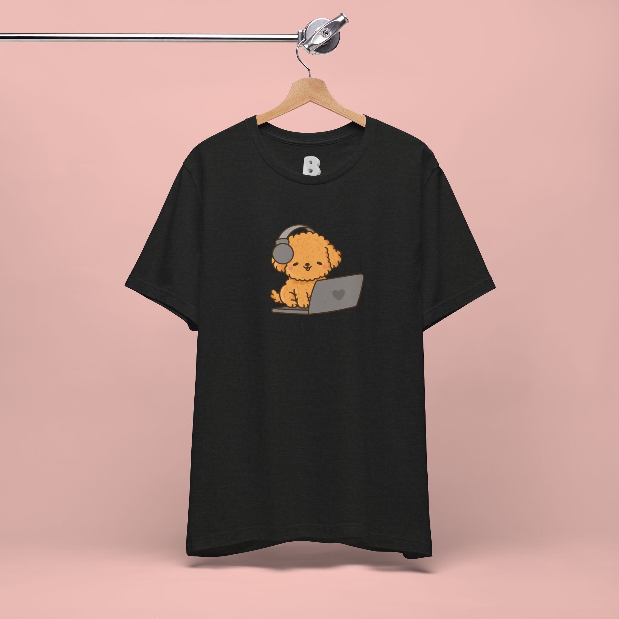 Zoom Meeting Approved Tee — Cute Puppy with Headset Laptop Graphic