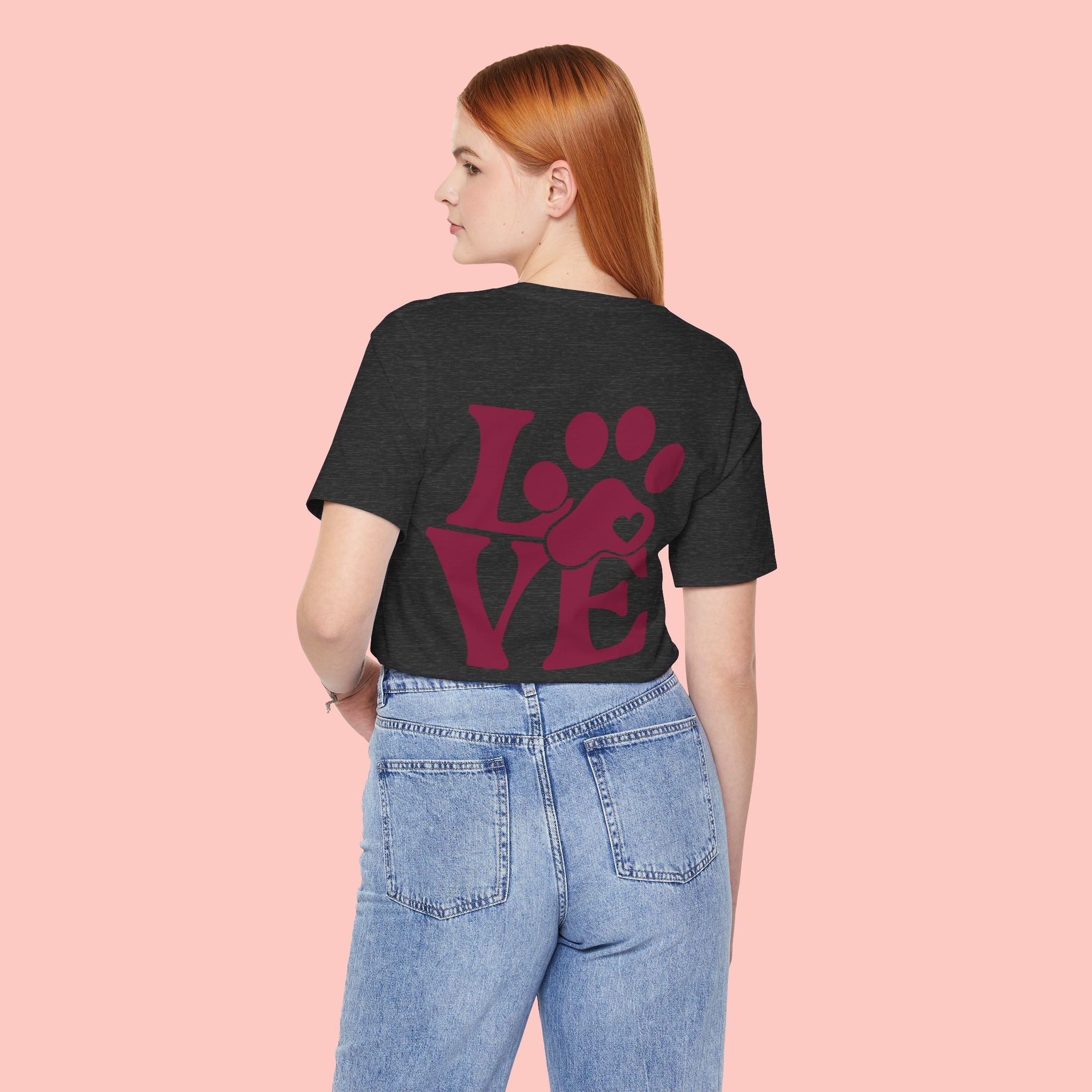 Dog Paw "LOVE" Tee - Pet Lover Graphic T-Shirt