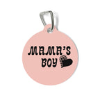 Pet Tag — “Mama’s Boy” Pink Round Dog/Cat ID Tag