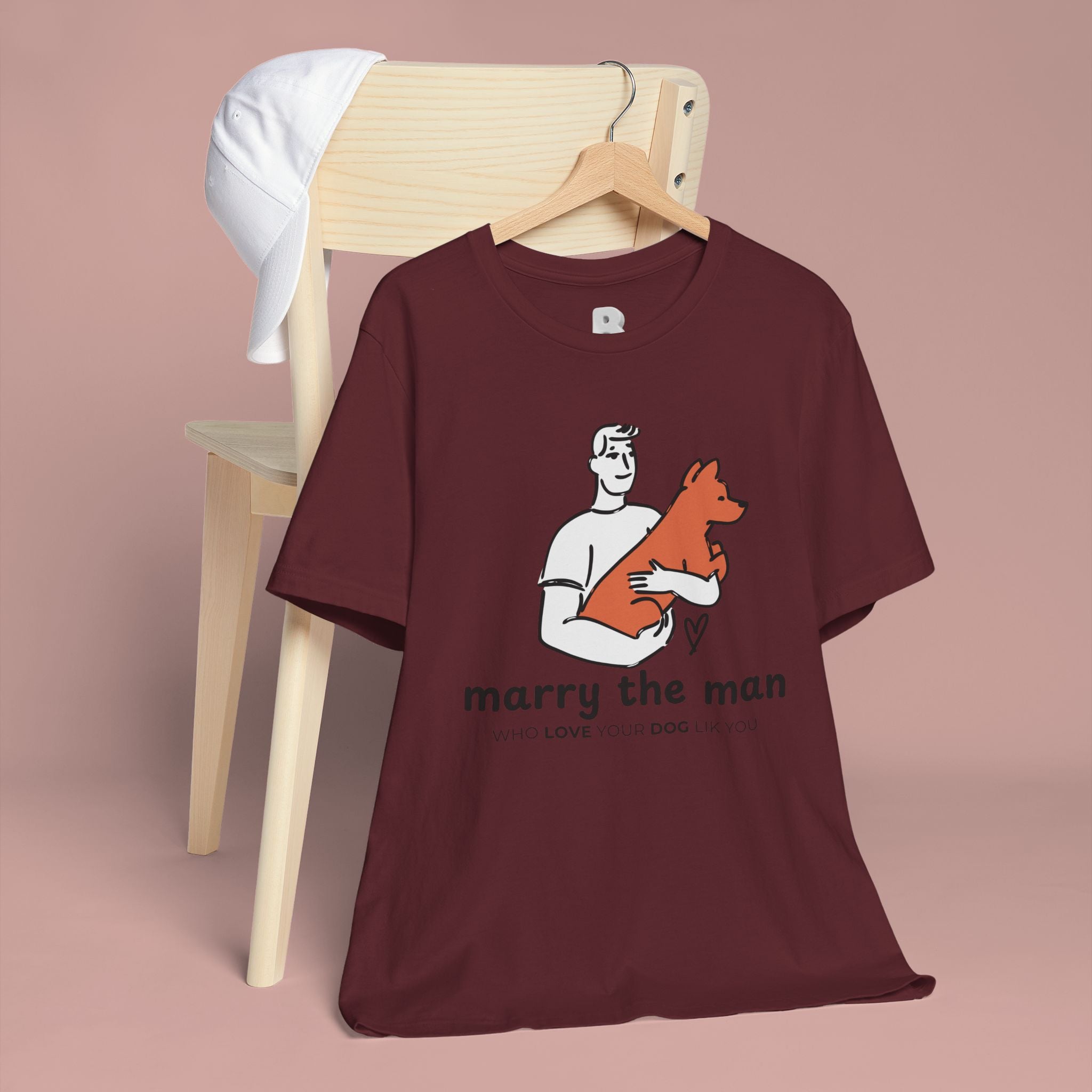 Marry the Man Dog Lover T-Shirt — Cute Couple & Pet Graphic Tee