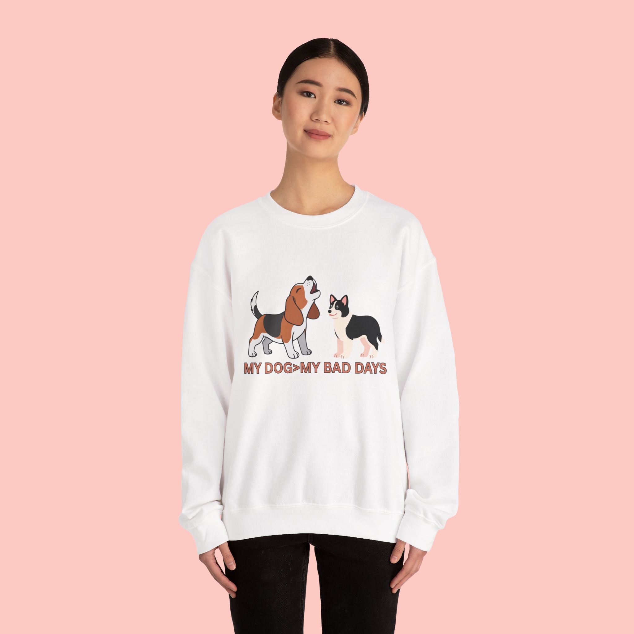 My Dog My Bad Days Sweatshirt – Cute Beagle & Corgi Crewneck for Dog Lovers