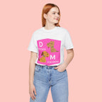 Dog Mom T-Shirt — Cute Pink "D for Dog, M for Mom" Graphic Tee