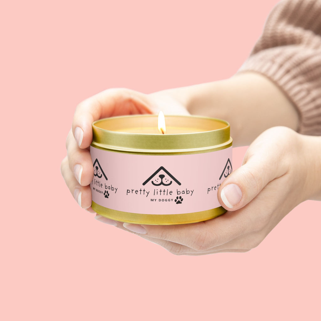 Tin Candle — "Pretty Little Baby" Scented Tin Candle (Pet-Themed Gift)