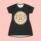 Proud Dog Mom T-Shirt Dress — Cute Paw Print Dog Mom Dress