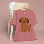 Dachshund Puppy Graphic T-Shirt — Cute Brown Dog Tee