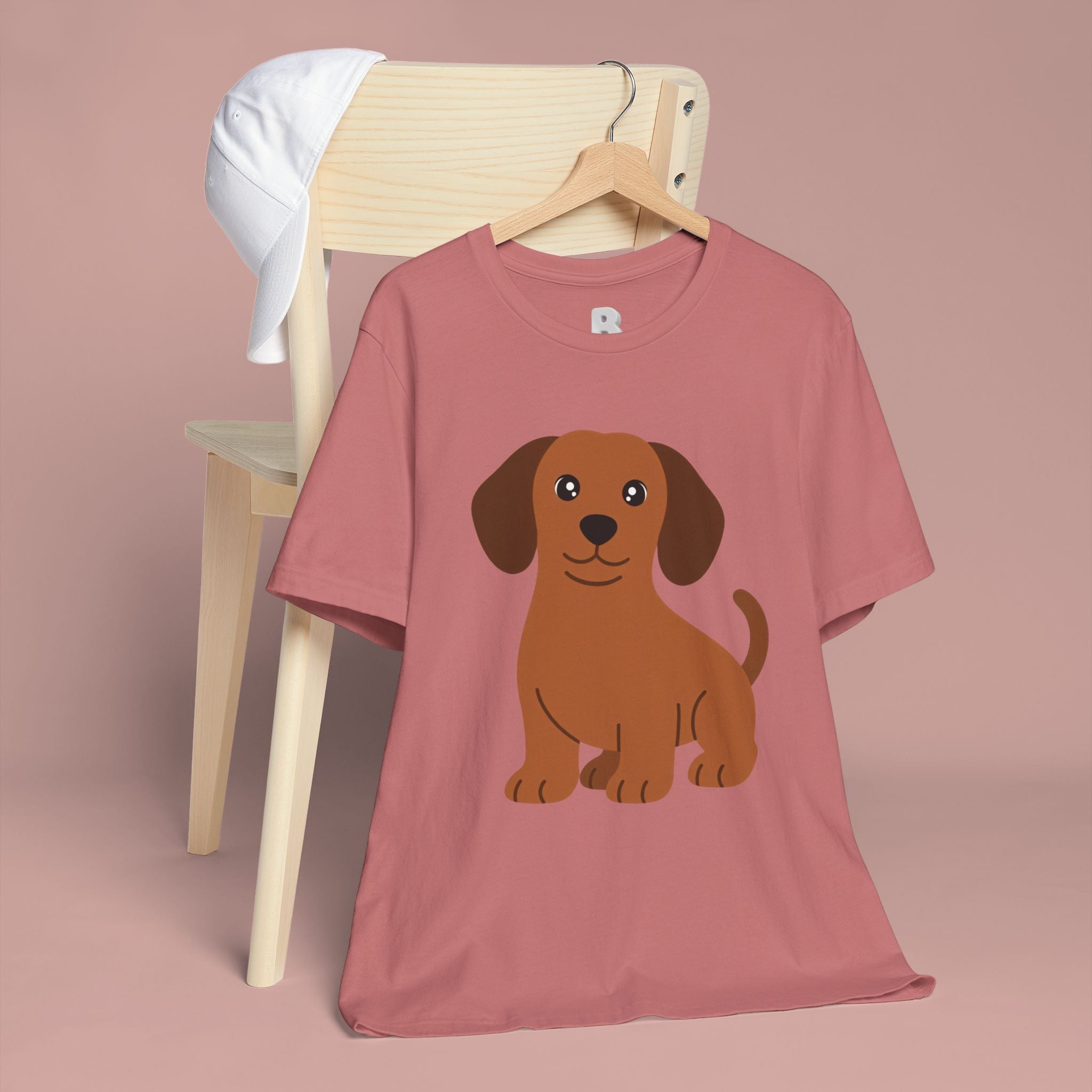 Dachshund Puppy Graphic T-Shirt — Cute Brown Dog Tee