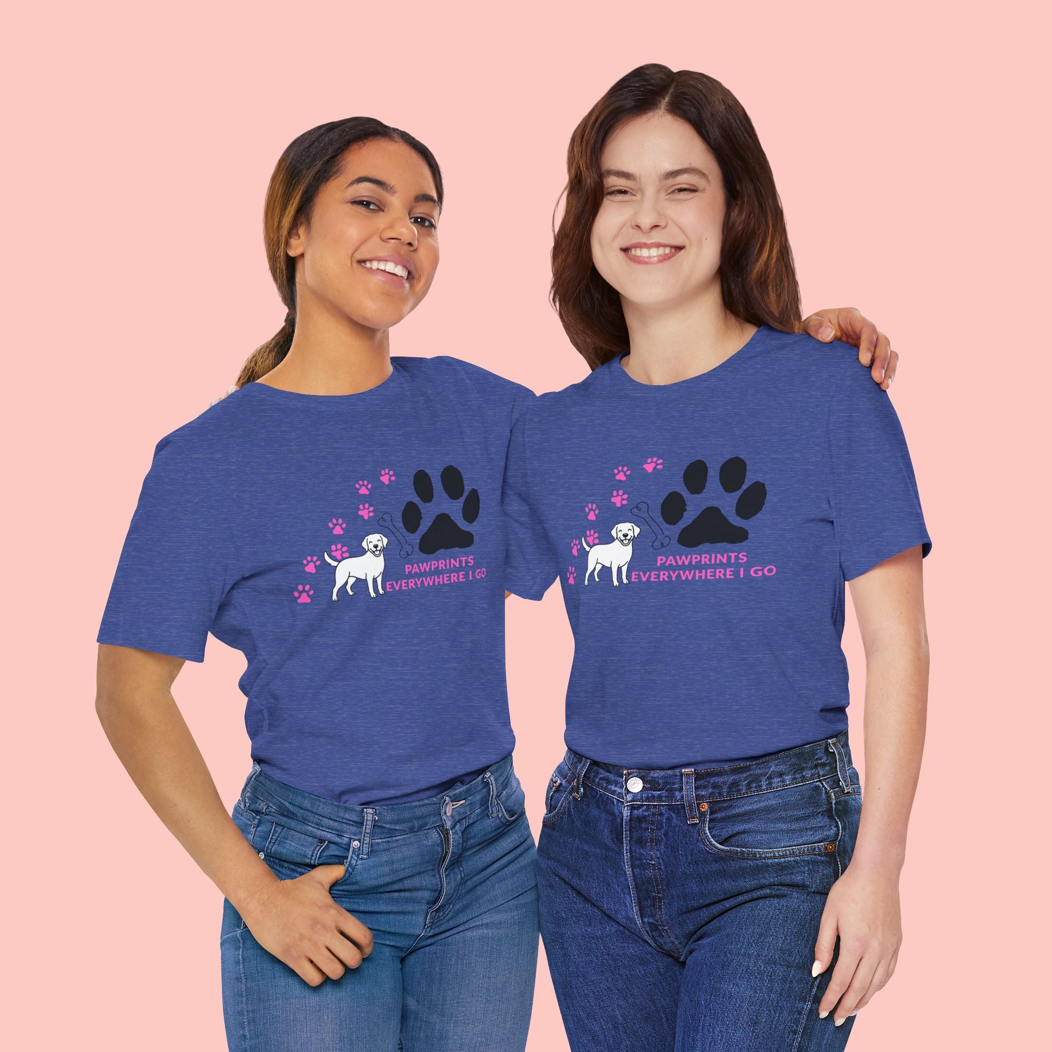 Dog Pawprint T-Shirt — "Pawprints Everywhere I Go" Cute Pet Lover Tee