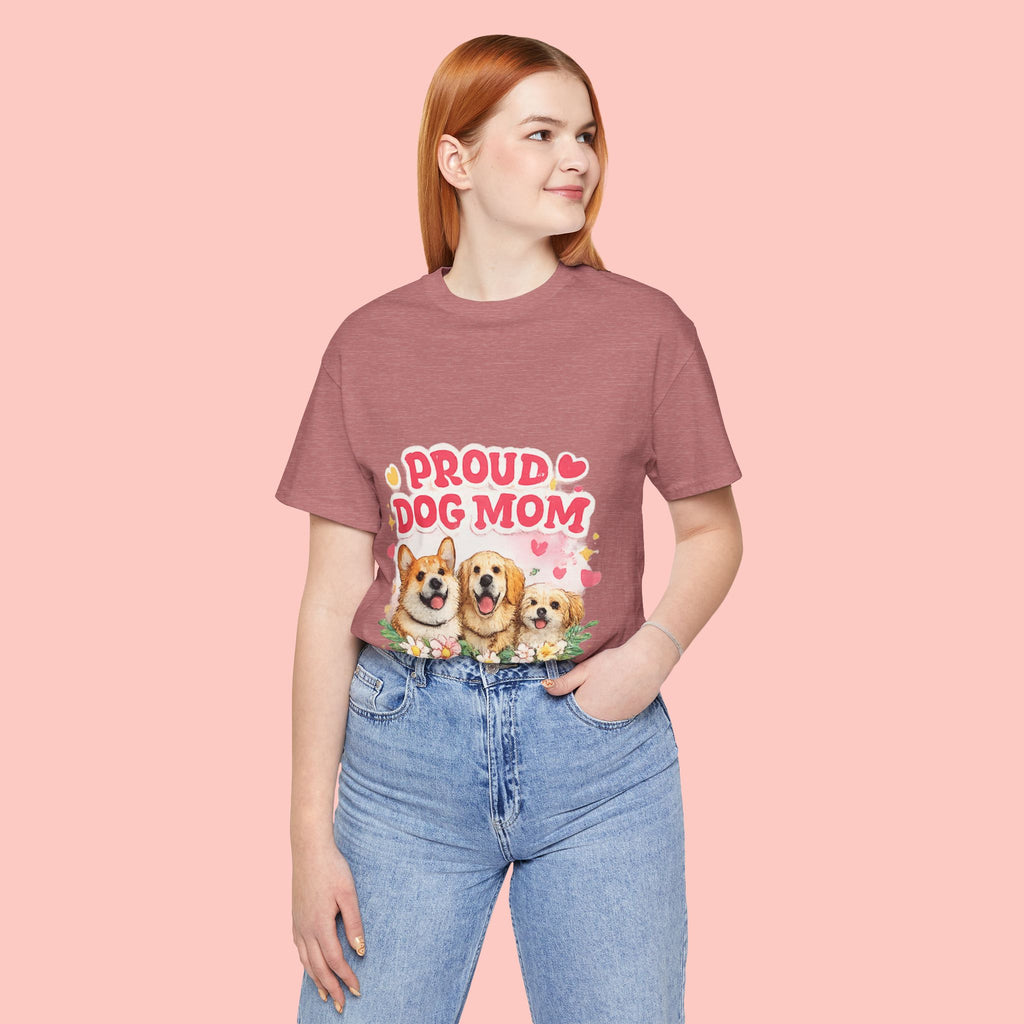 Proud Dog Mom T-Shirt — Cute Corgi & Golden Retriever Floral Tee for Pet Lovers