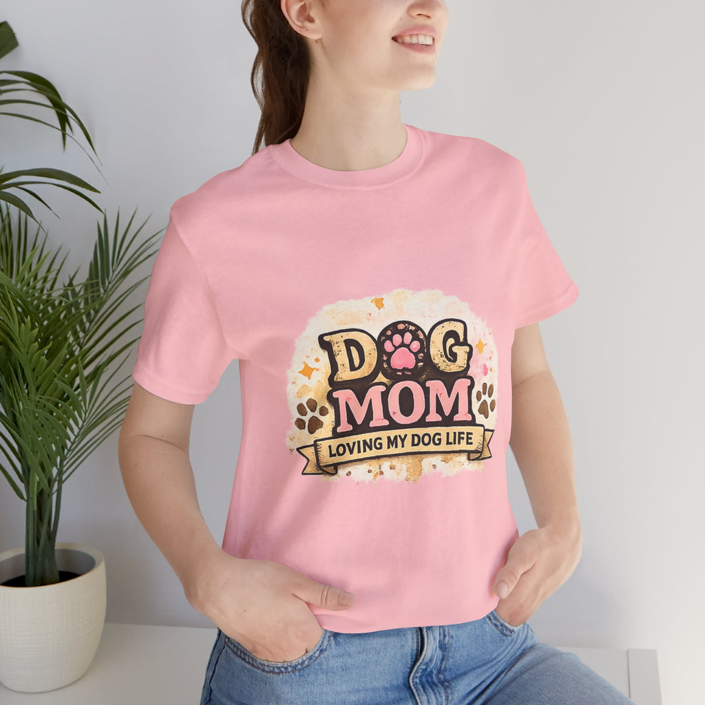 Dog Mom T-Shirt – "Loving My Dog Life" Cute Paw Print Tee for Pet Moms