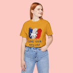 Love Your Dog Like Me T-Shirt — French Flag Heart Puppy Tee