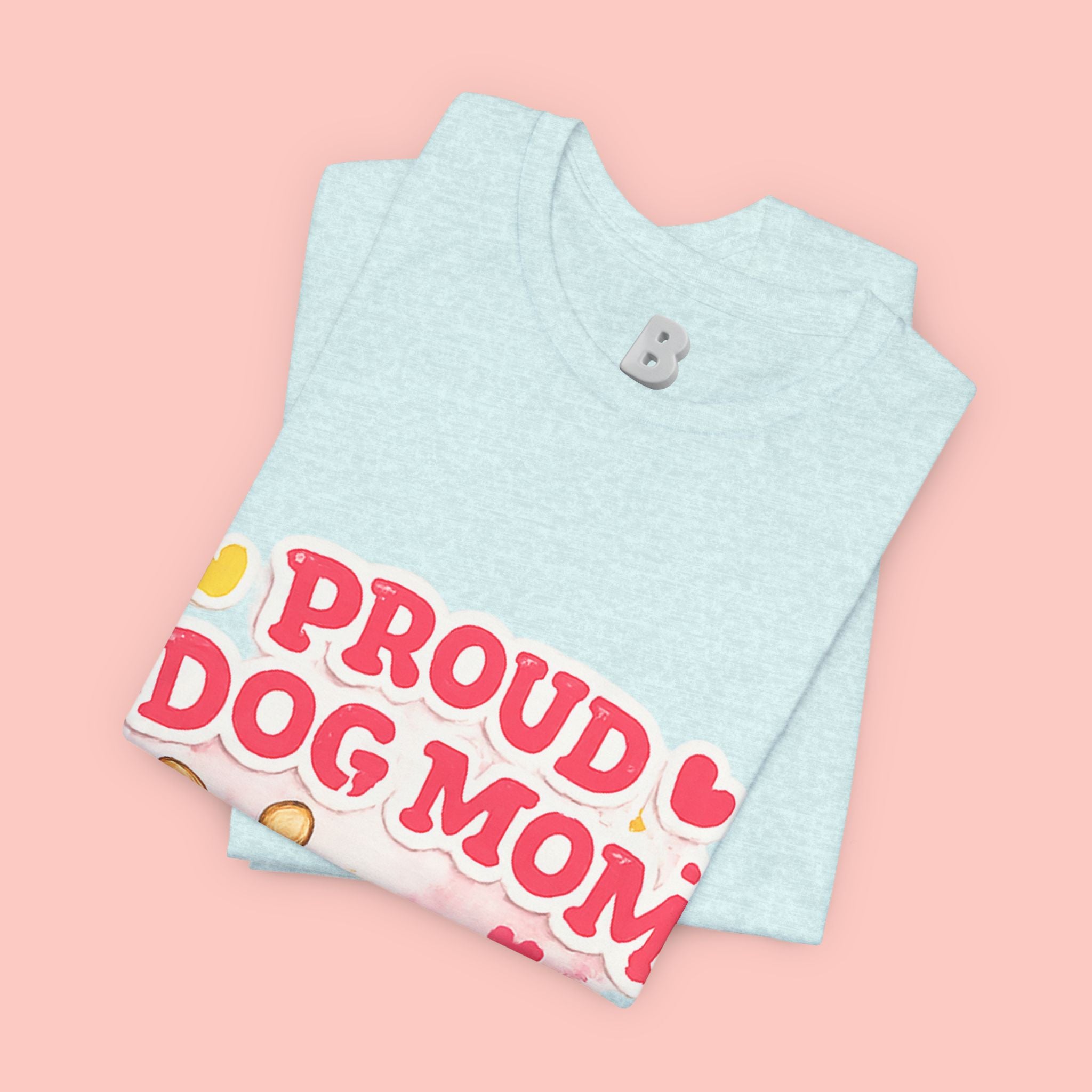 Proud Dog Mom Tee – Floral Retro Heart Design