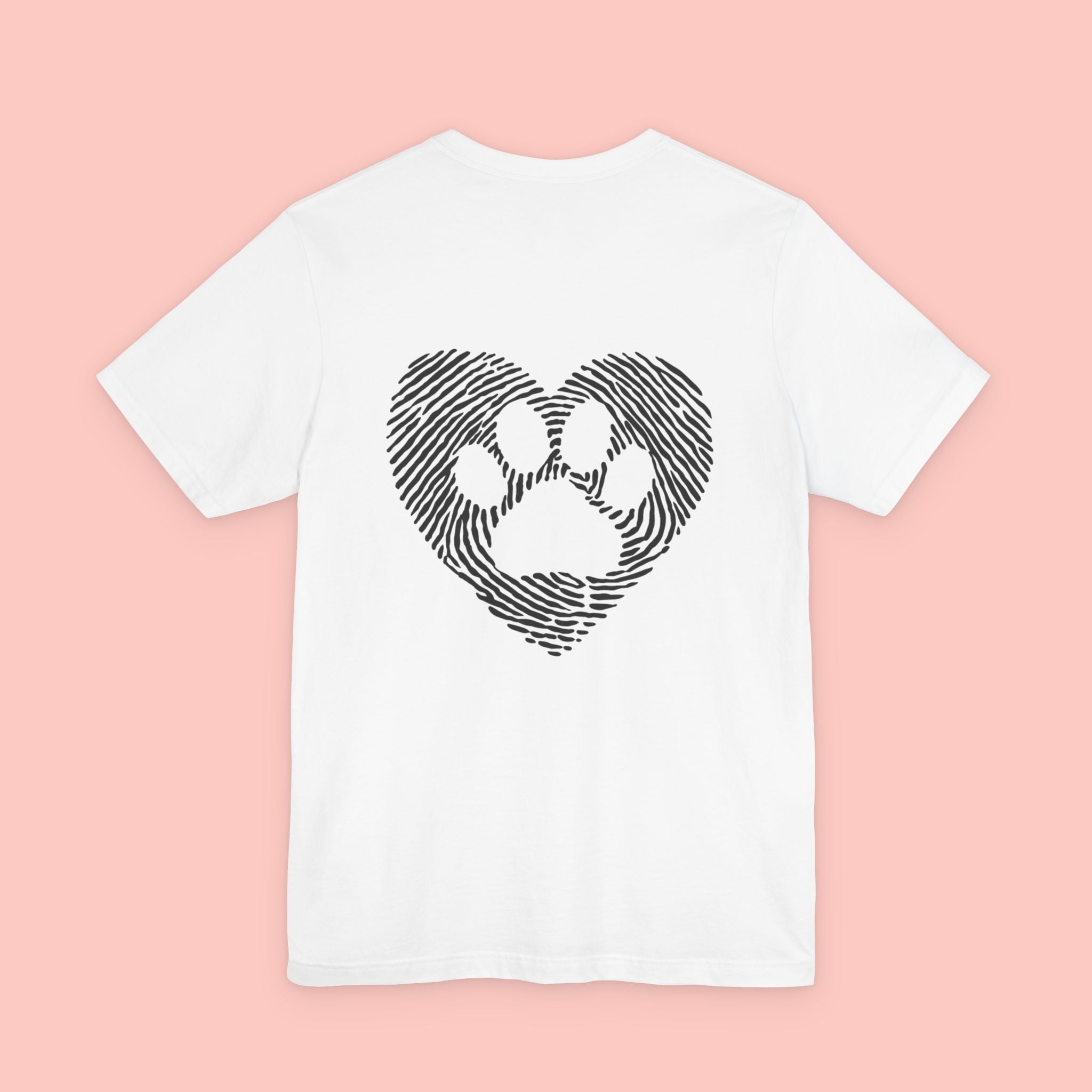T-Shirt — Heart Pawprint Fingerprint Design (Pet Lover Gift)
