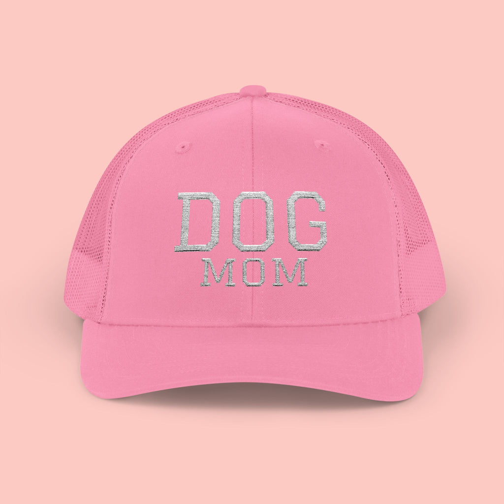 Dog Mom Trucker Cap — Rhinestone Lettering Snapback Hat