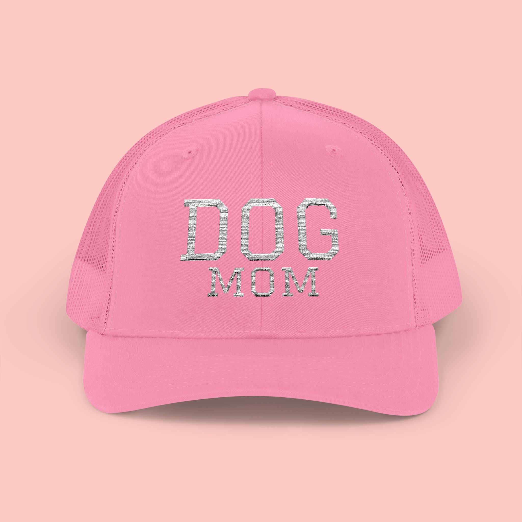 Dog Mom Trucker Cap — Rhinestone Lettering Snapback Hat