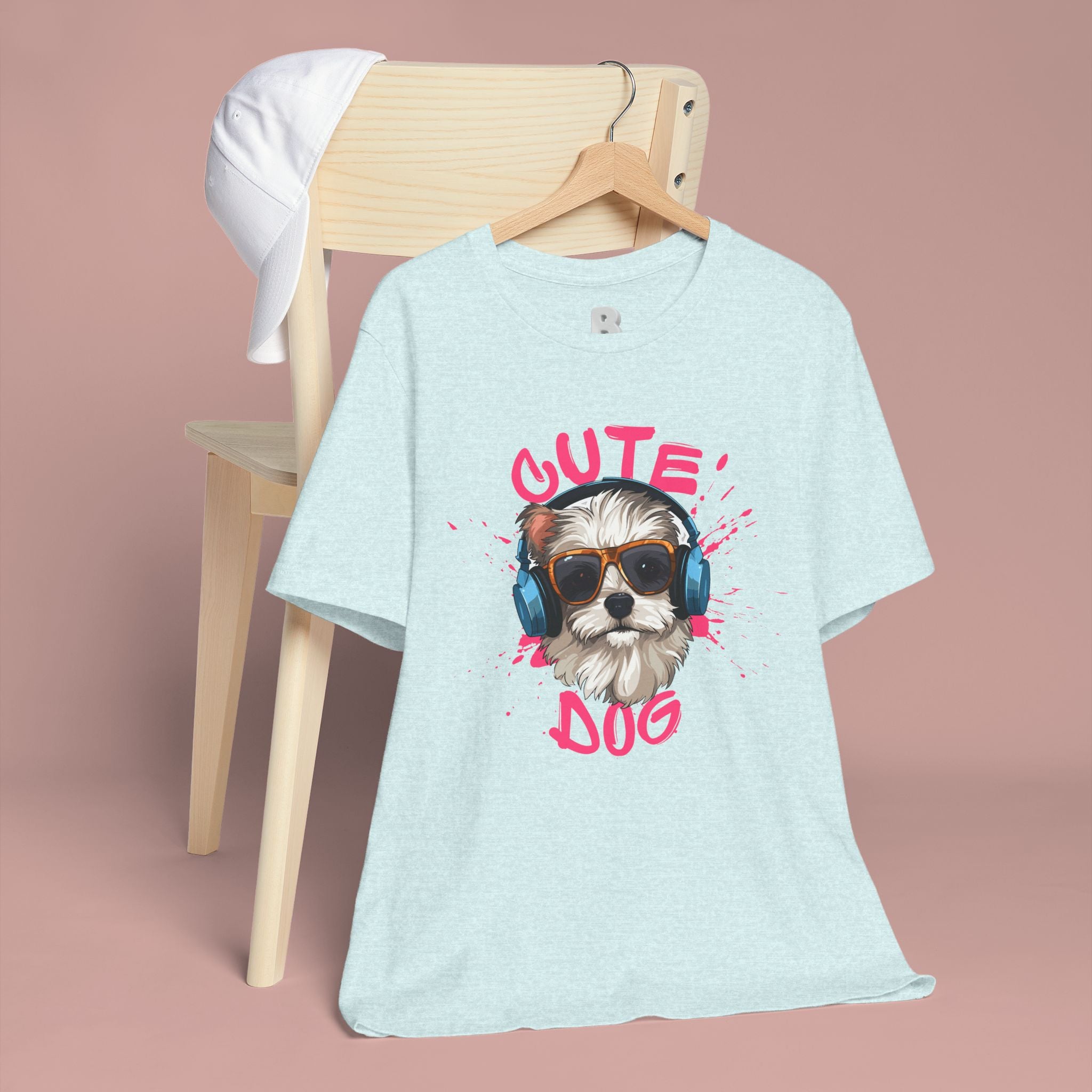 Cute Dog Tee — Headphones Puppy Graphic T-Shirt