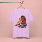 Dog Mom T-Shirt - Cute Woman Hugging Golden Retriever Tee