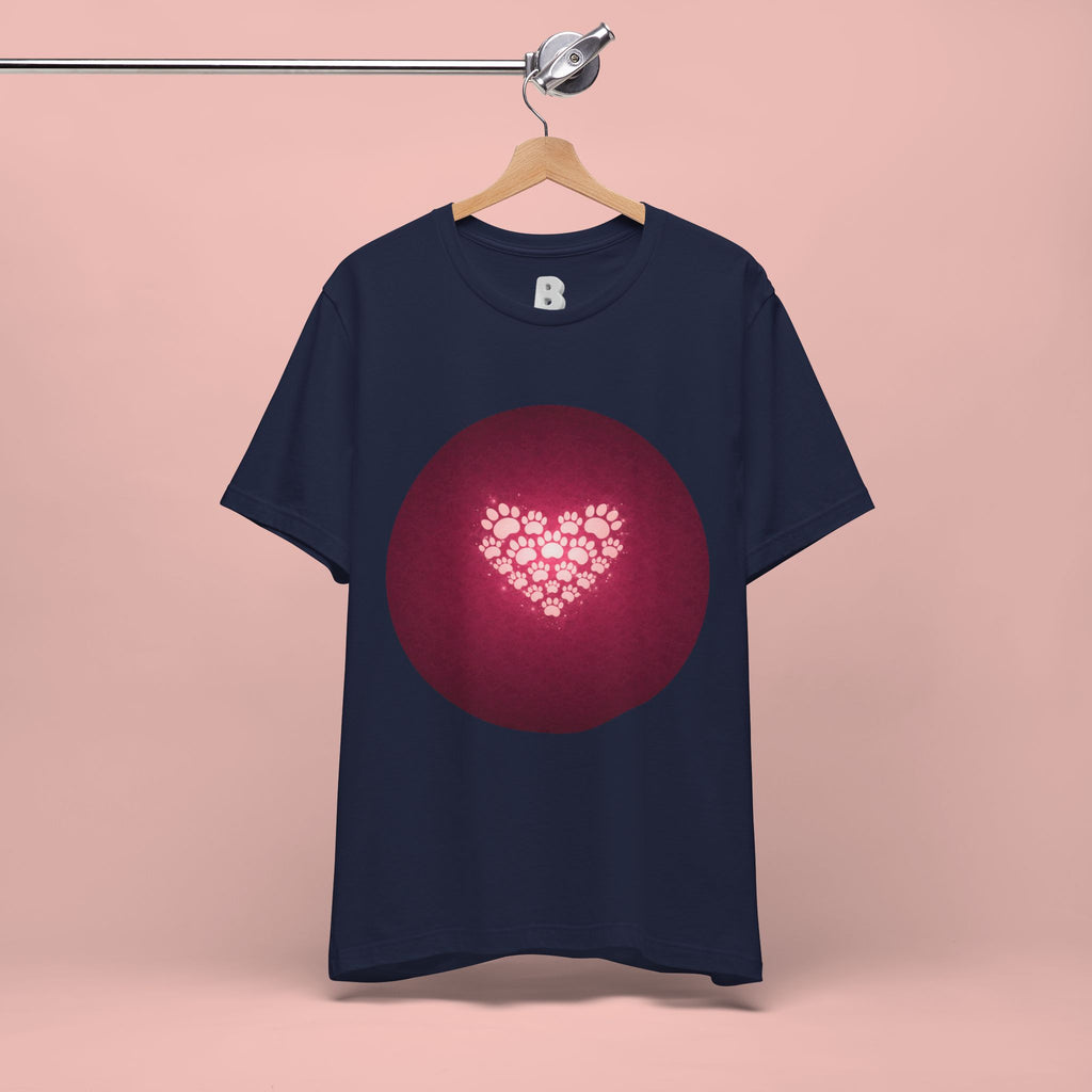 Paw Print Heart T‑Shirt — Cute Pet Lover Tee
