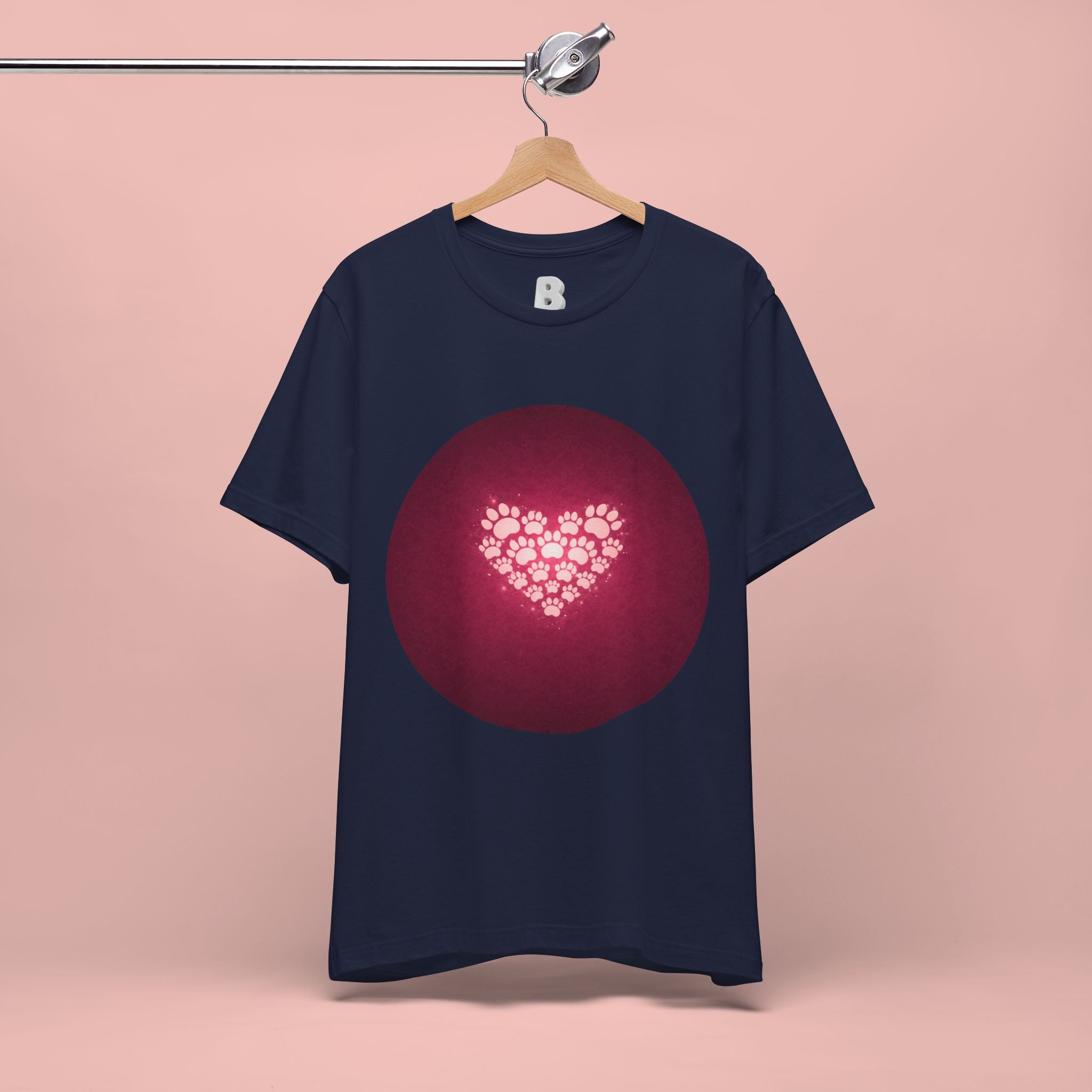 Paw Print Heart T‑Shirt — Cute Pet Lover Tee