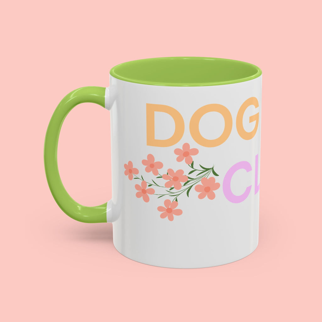 Dog Mom Club Accent Coffee Mug – Colorful Paw Print 11/15oz