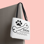 Dog Mama Tote Bag — Paw Print & Bone Graphic Canvas Shopper