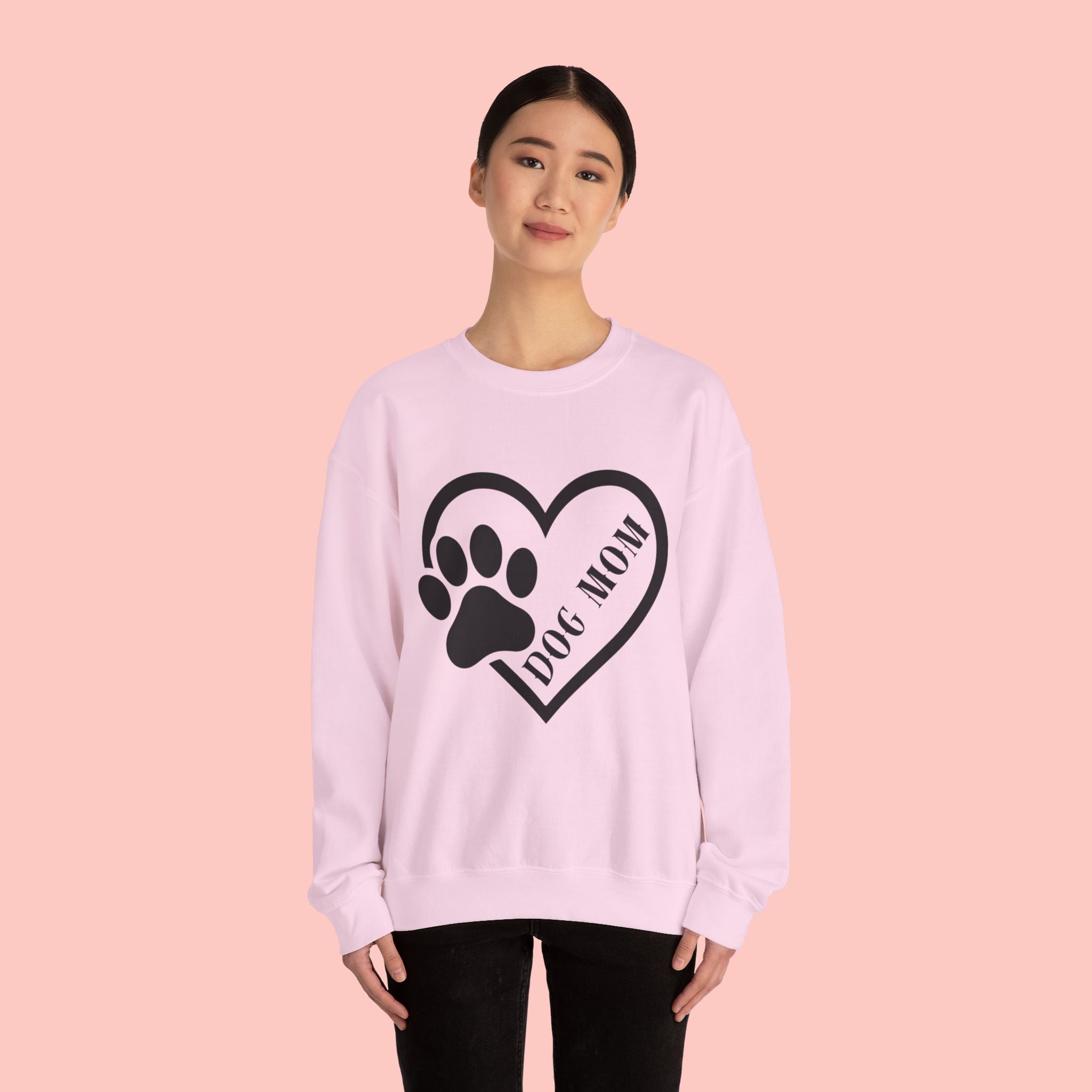 Dog Mom Heart Paw Crewneck Sweatshirt