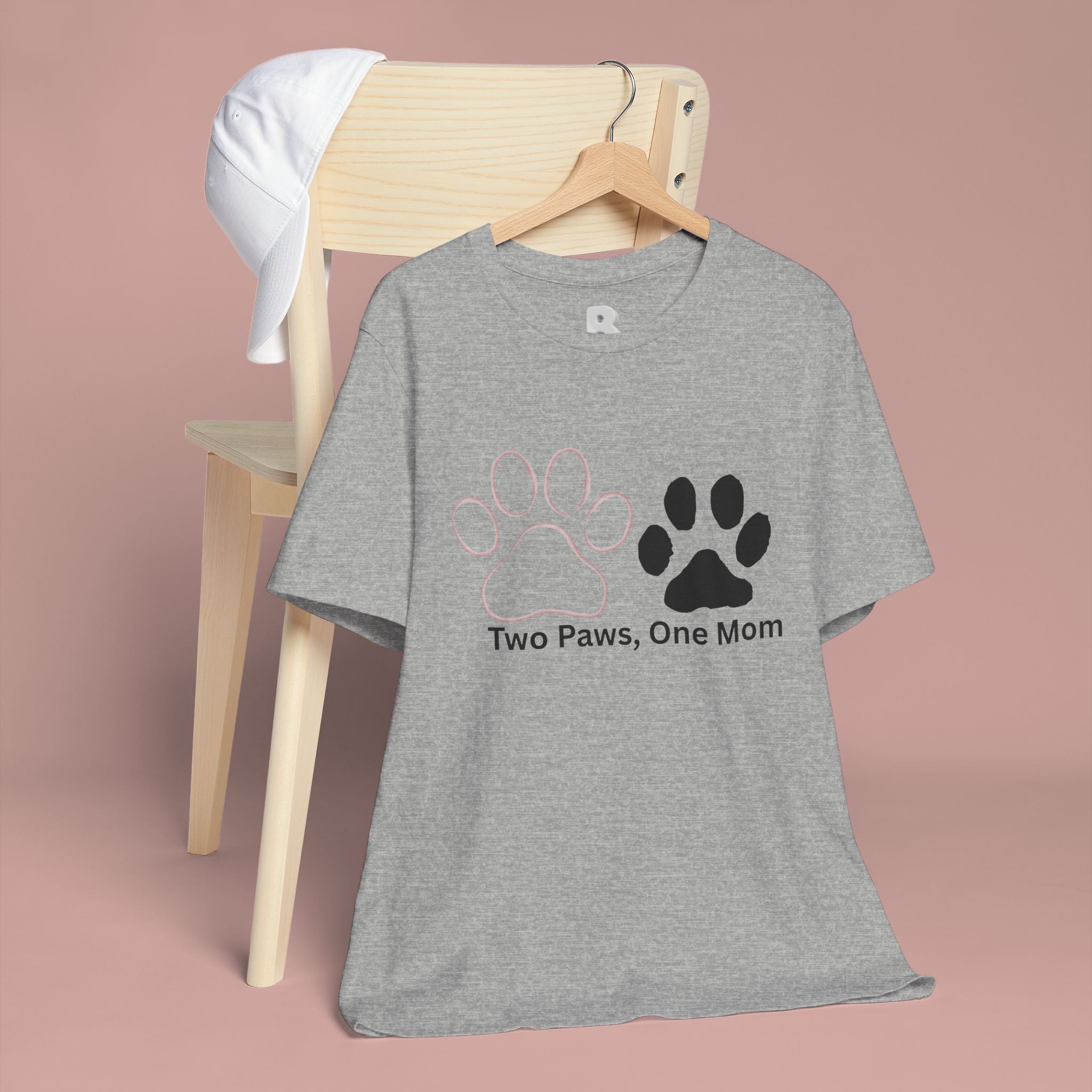 Two Paws, One Mom T-Shirt – Cute Dog Mom Paw Print Tee