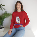 Dog Lover Crewneck Sweatshirt — "Love with my dog." Paw & Hold Graphic