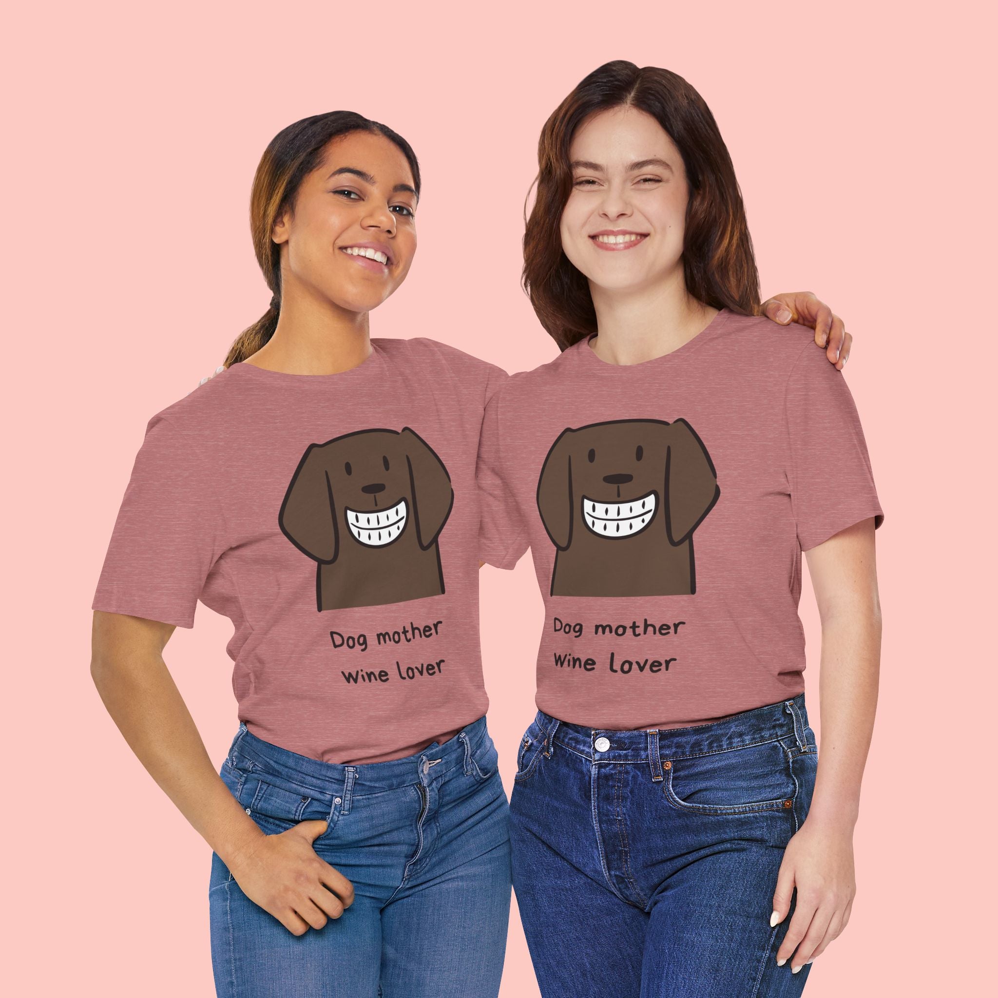 Dog Mother Wine Lover T-Shirt — Cute Cartoon Dog Graphic Tee