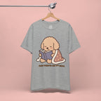 Paw Prints On My Soul T‑Shirt — Cute Reading Puppy Graphic Tee